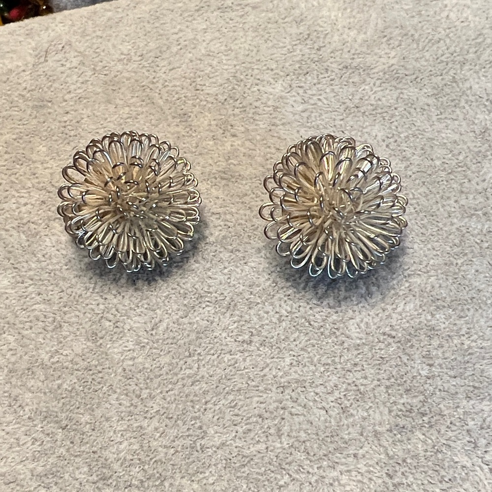 Elegant Silver Floral Earrings